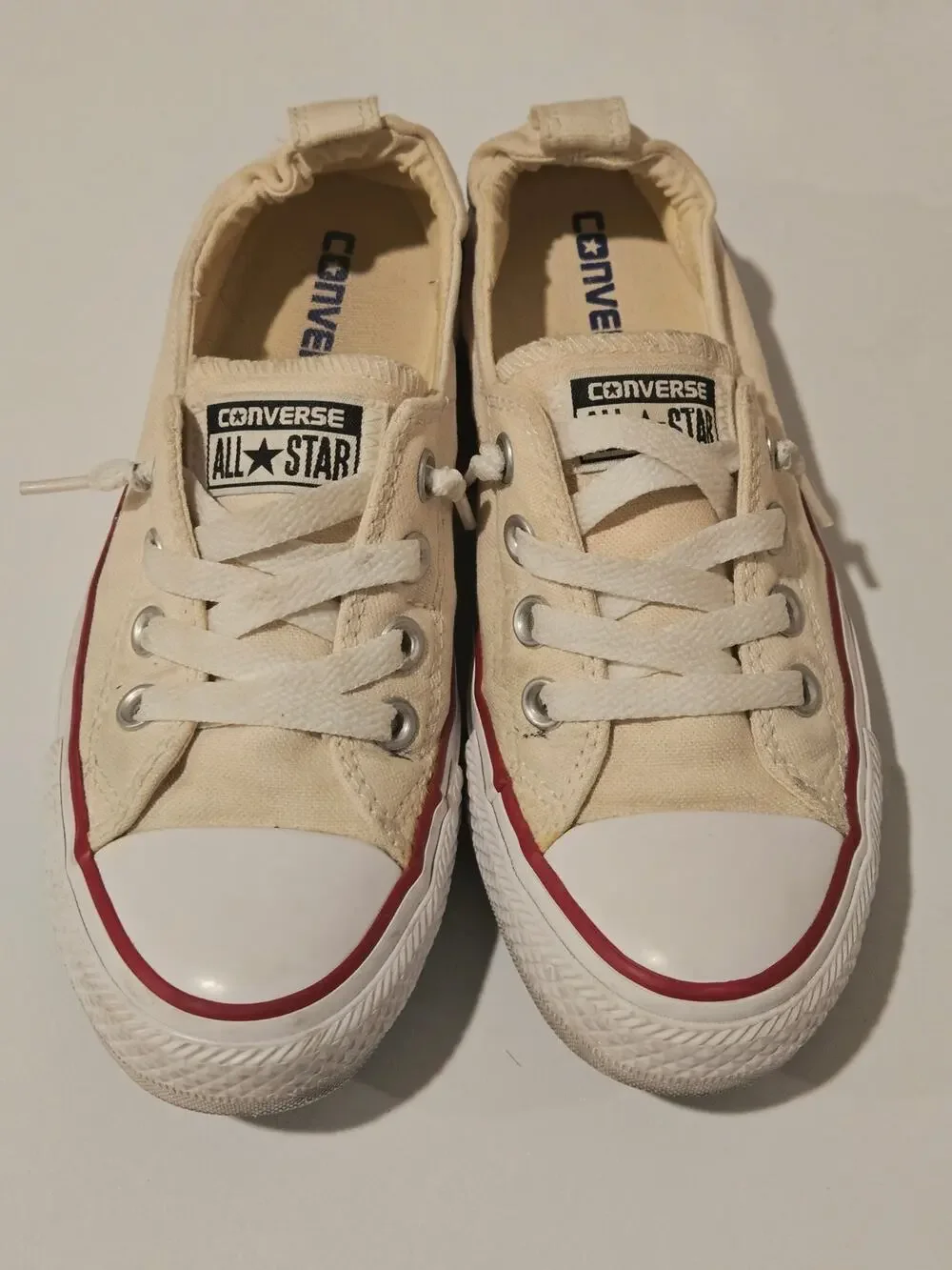Converse Chuck Taylor All Star Slip On Sneakers Cream Off White Low Top Size 6